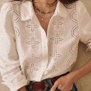 Sezane PONNIE SHIRT in Ecru size 40
